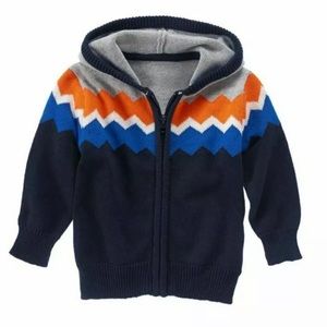 Gymboree Arctic Explorer Navy Chevron Sweater Zip-Up Hoodie